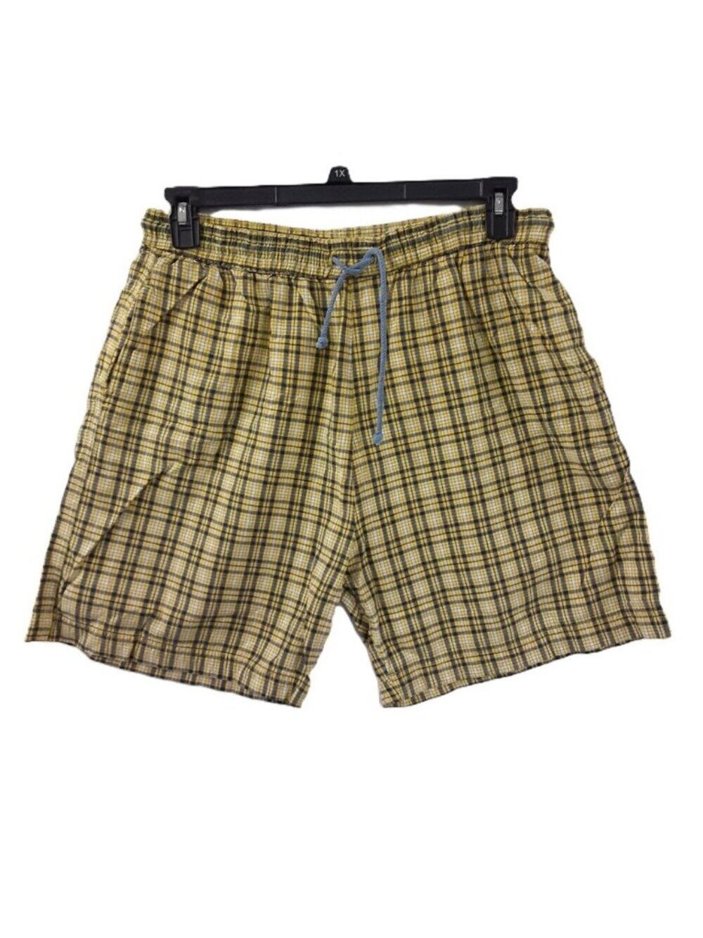 Lounge Wear Womans Boxer Shorts Size LG Cotton Plaid Drawstring